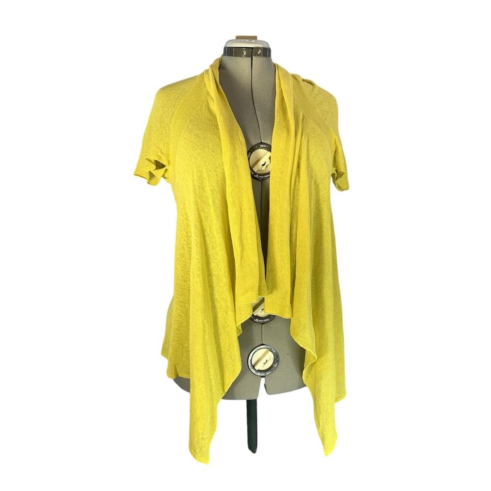 Anthropologie Urban Outfitters Yellow Linen Blend Open Cardigan XS/S Boho Lagen